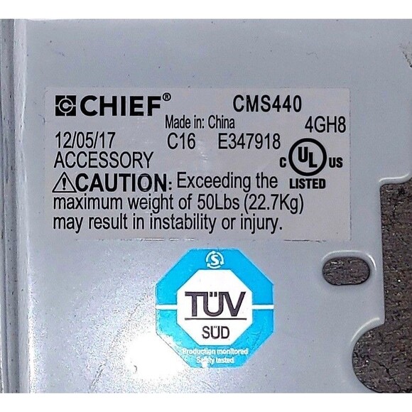 Chief CMS440 Lightweight Suspended Ceiling Kit  |  (P/N: 9200-003749-012) - Picture 3 of 3